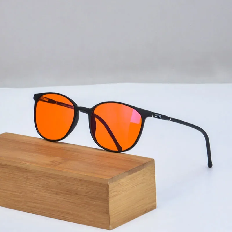 Women glasses blue light filter glasses Orange lenses Women’s eyeglasses with frame vintage eyewear computer lenses 99% blocking