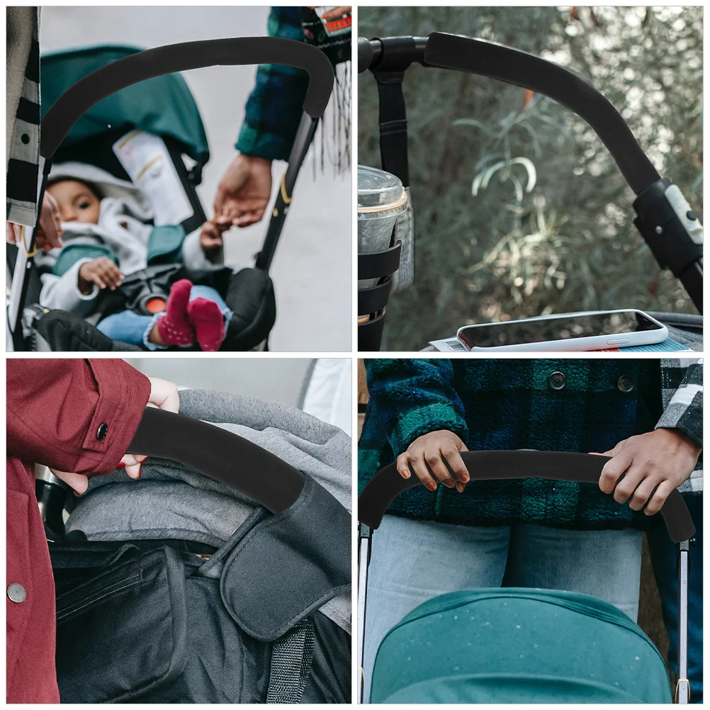 4 個子供ハンドルカバー車のハンドルバーカバーソフトフォーム滑り止めグリップパッドベビーカートロリー用人間工学に基づいたカバー