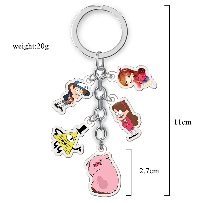 

Hot Disney Gravity Falls Animation Peripheral Acrylic Double-sided Transparent Keychain Cute Set Pendant Creative Cartoon Gifts