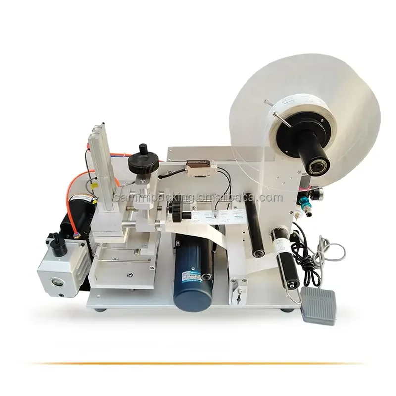 Semi Automatic Flat Label Applicator Manual Labeling Machine High Precision Sticker Labeler for Bottle Box Package Industrial
