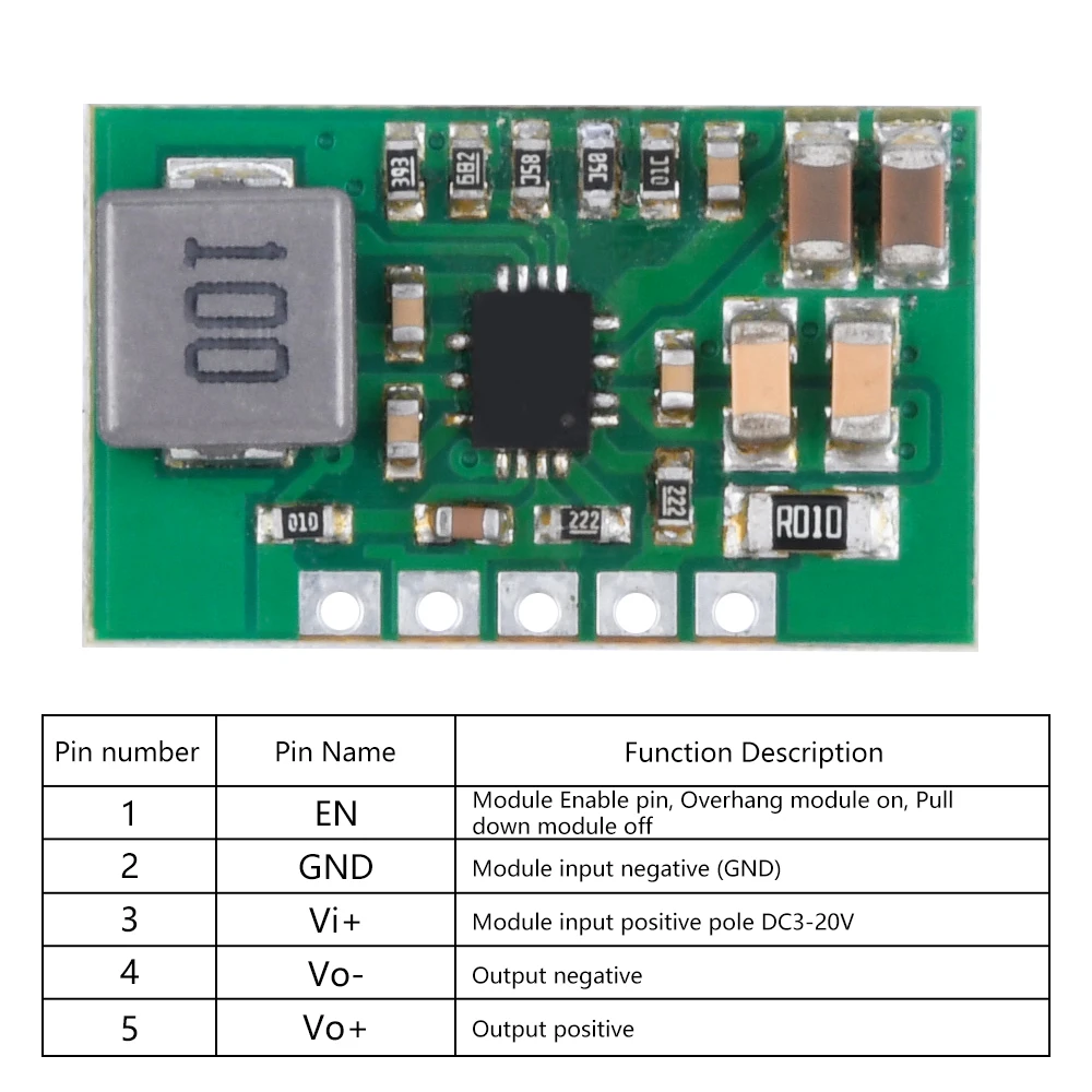 DC3V~20V To DC 5V / 12V Auto Boost / Buck Module Voltage Regulator Power Supply Efficient Conversion Power Supply