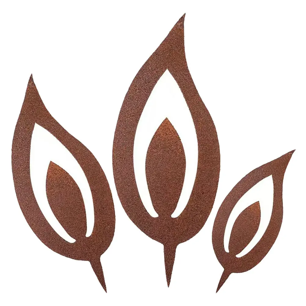 

3pcs Flame Yard Stake Iron Vintage Garden Decor Realistic Glow For Outdoor Patio Backyard Pathway Metal Flame Lawn Stake