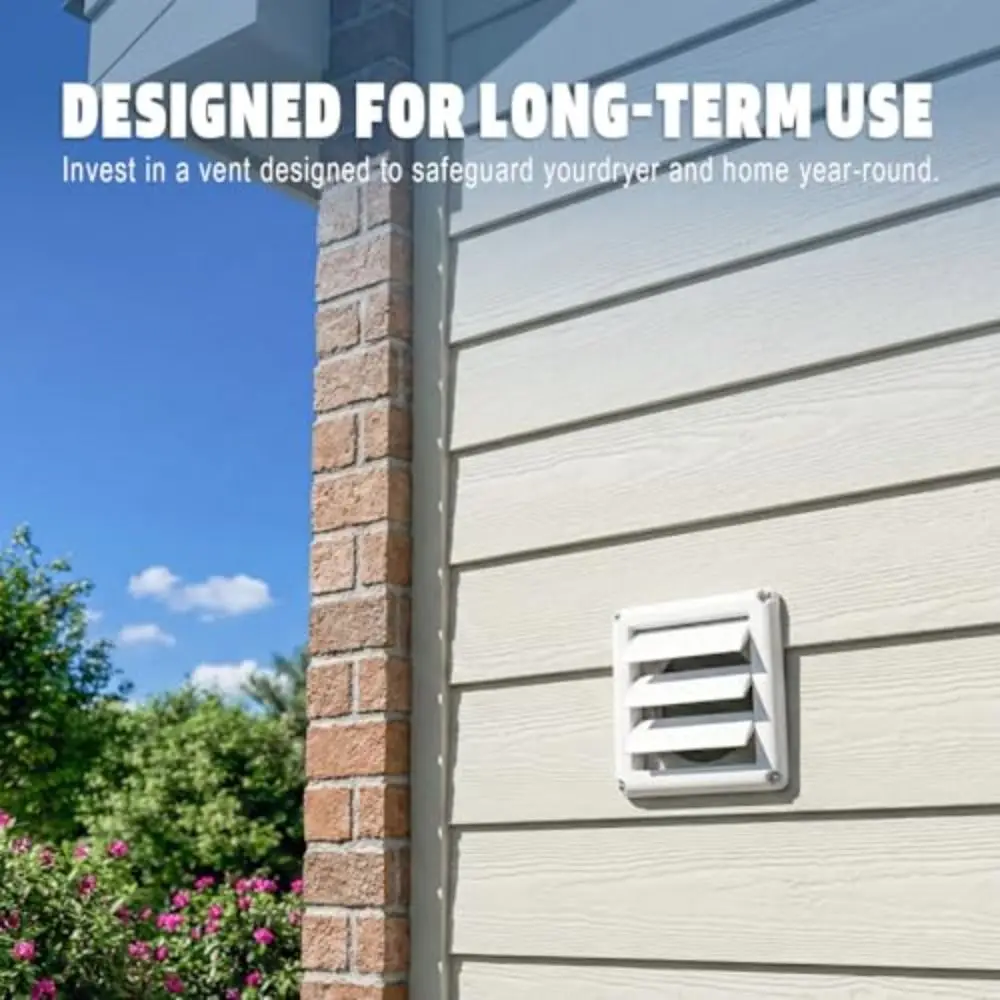 Plastic Material Exhaust Vent Cover Grille Covers Weather Resistant Dryer Outlet Cover With Net 3 Flaps Air Dryer Vent Cover