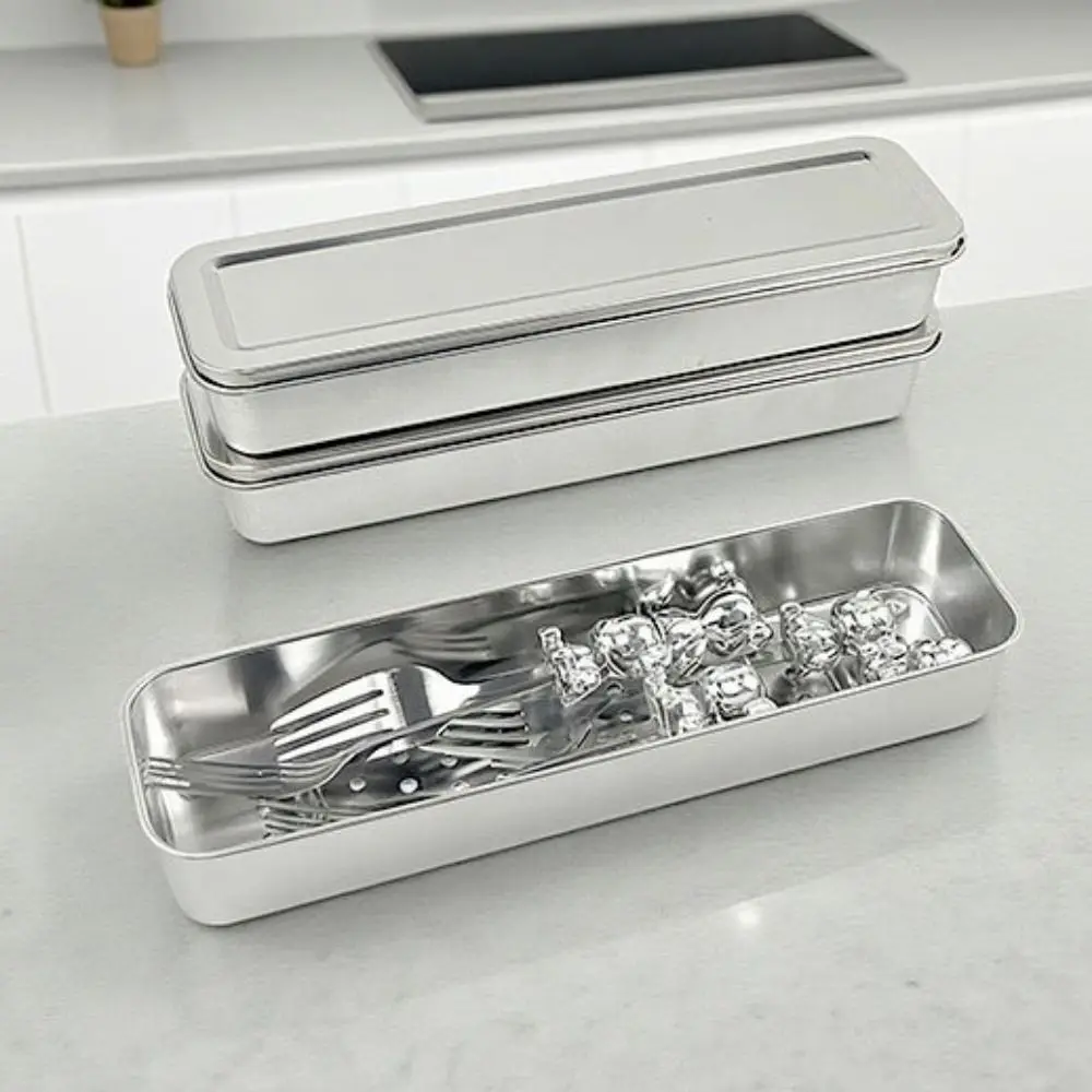 

Stainless Steel Spoon Fork Storage Box Draining Ventilated Chopsticks Storage Box Rustproof Large Capacity Chopsticks Cage