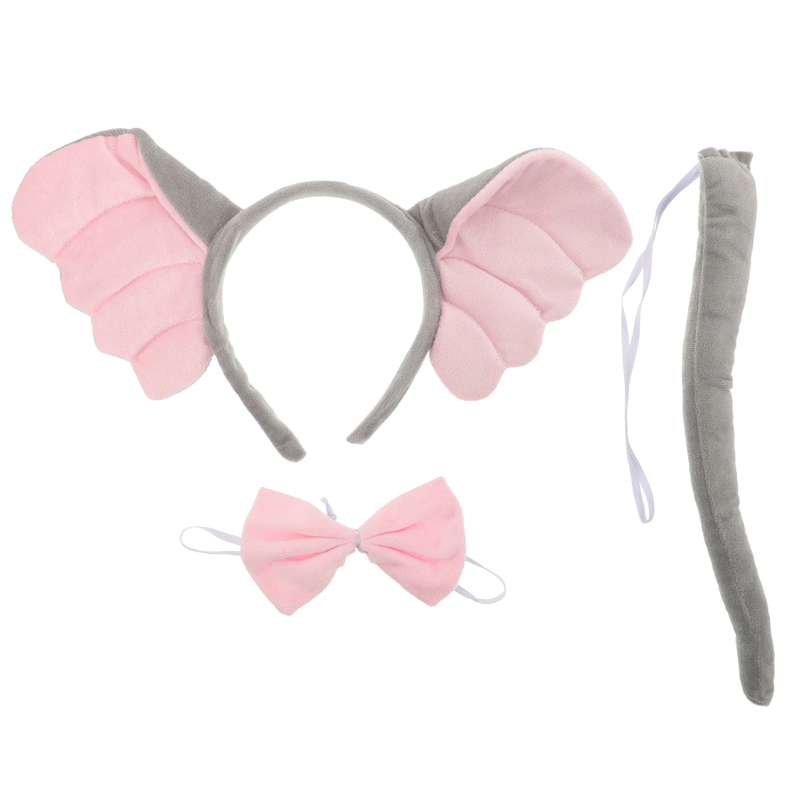 1Set Olifant Cosplay Accessoires Set Leuke Hoofdband Strikje Staart voor Halloween Verjaardag Kostuum Vrouwen