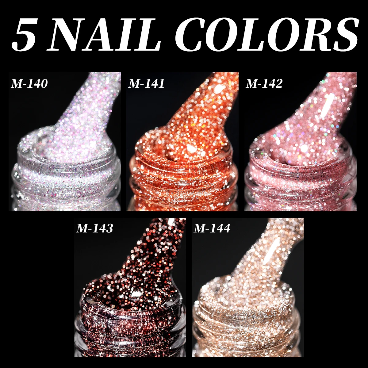 5 peças garrafa cilíndrica pastel 5 cores diamantes --- diamantes leves de água, gel de unha ultra-brilhante, gel de unha diy