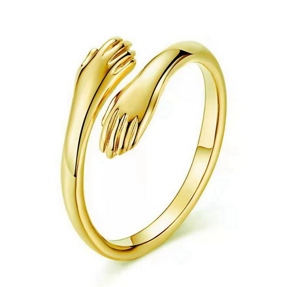 Rinhoo Romantische Liebe Umarmung Geschnitzte Hand Ringe Für Immer Öffnung Finger Einstellbare Hand Ring Für Frauen Männer Mode Schmuck Geschenk – Detail 9