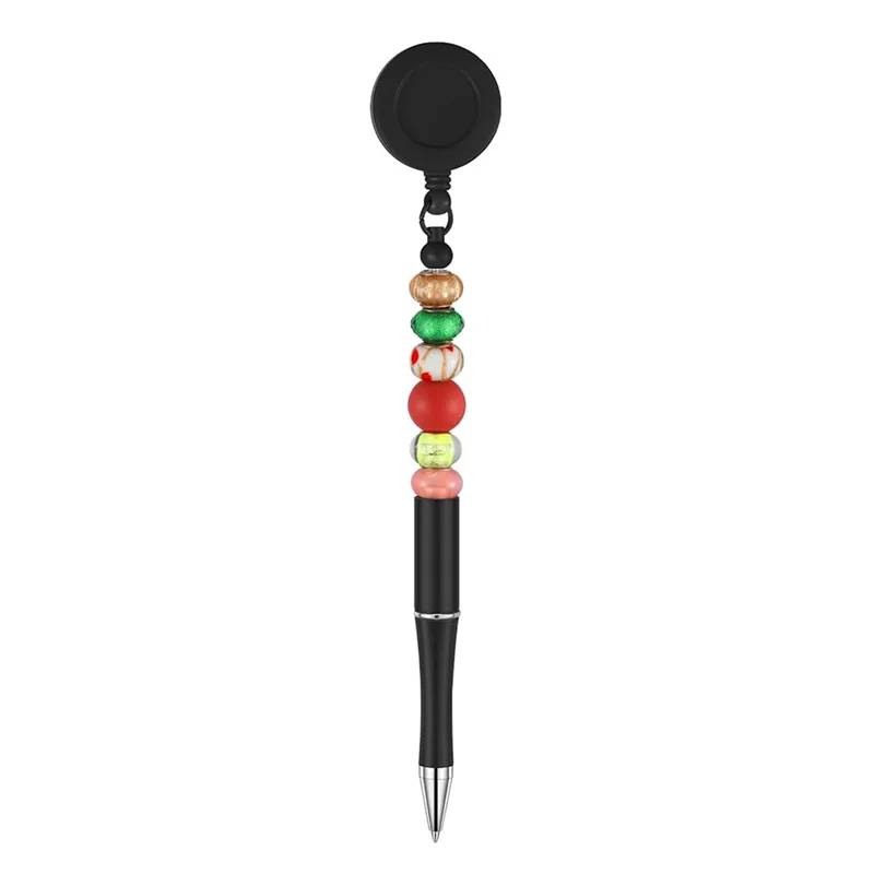 

Upgraded 10Pcs Bead Pens Black Ink Ballpoint Pen DIY Pen Retractable Badge Roller Pen Ballpoint Pen For Students Teachers School