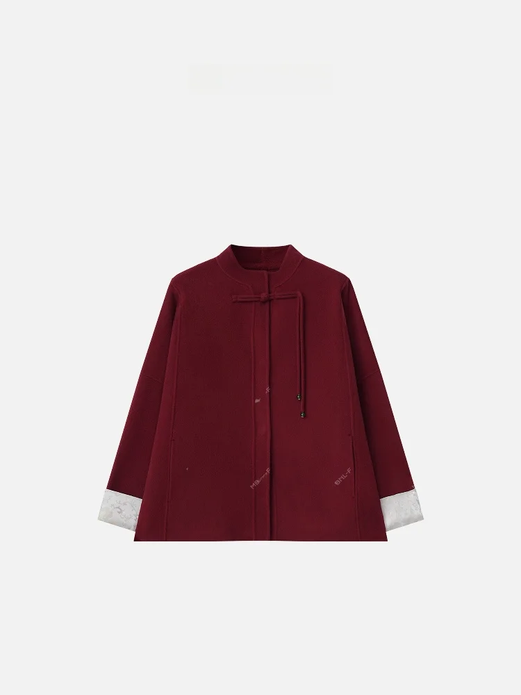 

Новинка MBNLFMBNLF: Традиционное китайское пальто-сюртук из 100% шерсти «Поздняя Луна», модель Kinglei XMXGF0978, женская верхняя одежда