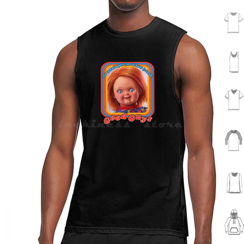 Good Guys Tank Tops Vest Sleeveless Chucky Childs Play Horror Good Guy Good Guys 80s Doll Bride Of Chucky Good Guy Doll