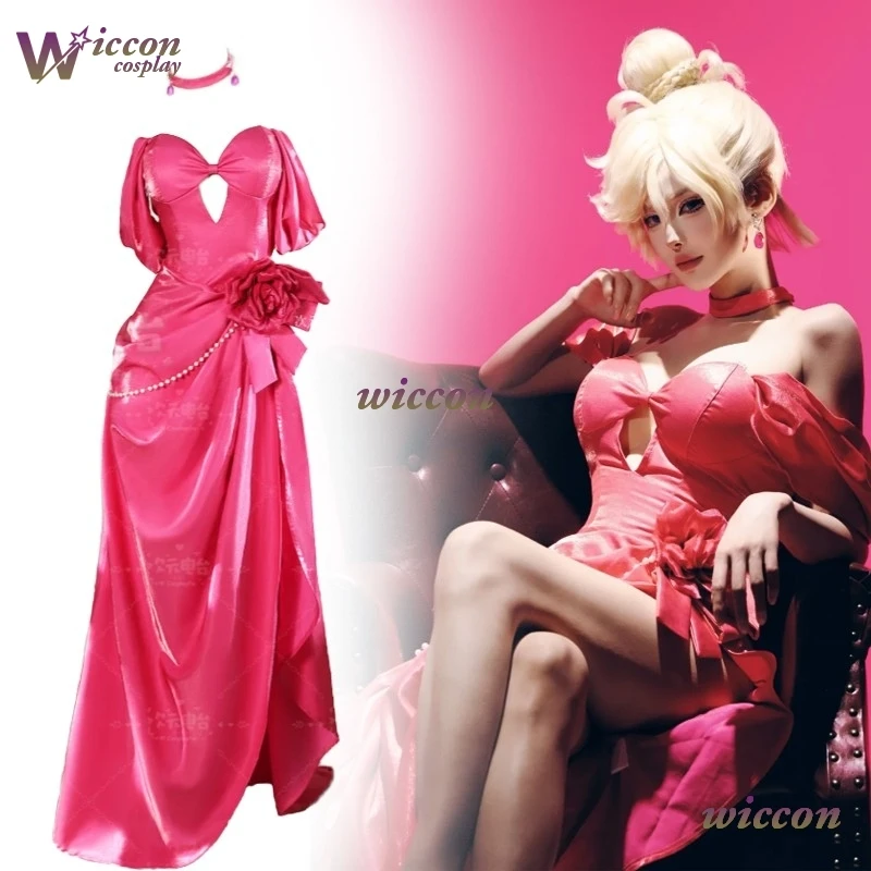 

oYh Panty & Stocking With Garterbelt Anarchy Stocking Cosplay Role Play Women Pink Sexy Elegant Halloween Party Dress Suit