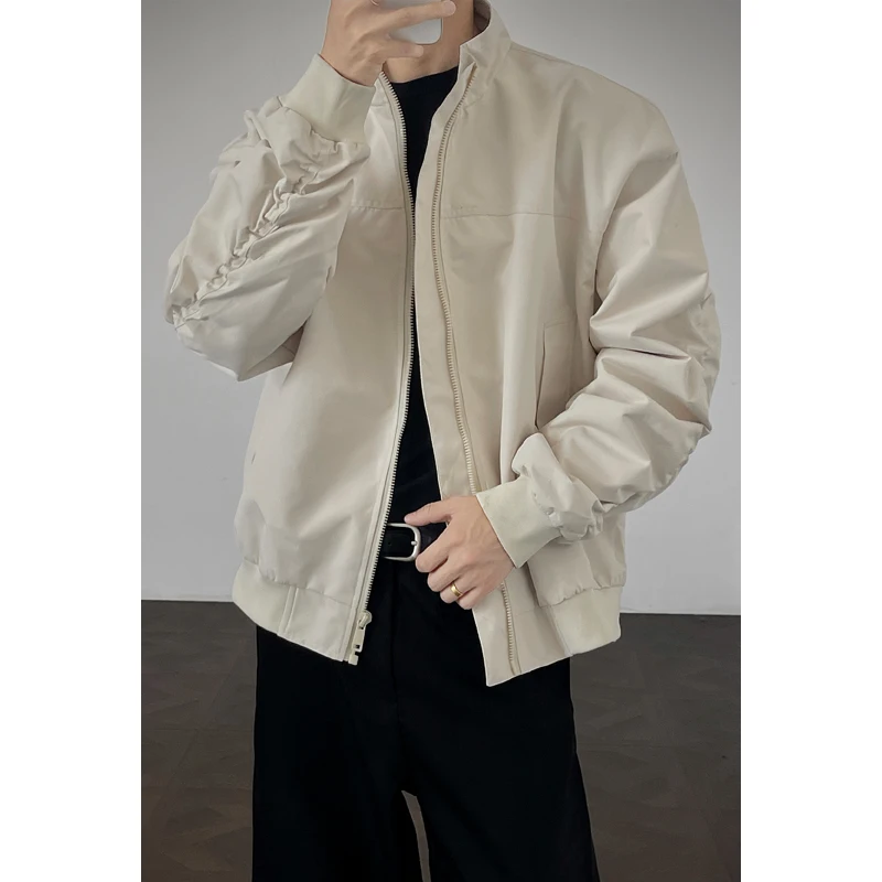 

M-XXXXXL негабаритная однотонная куртка на молнии, тонкая куртка-бомбер пилота с длинными рукавами на весну/осень, свободная повседневная верхняя одежда, топ