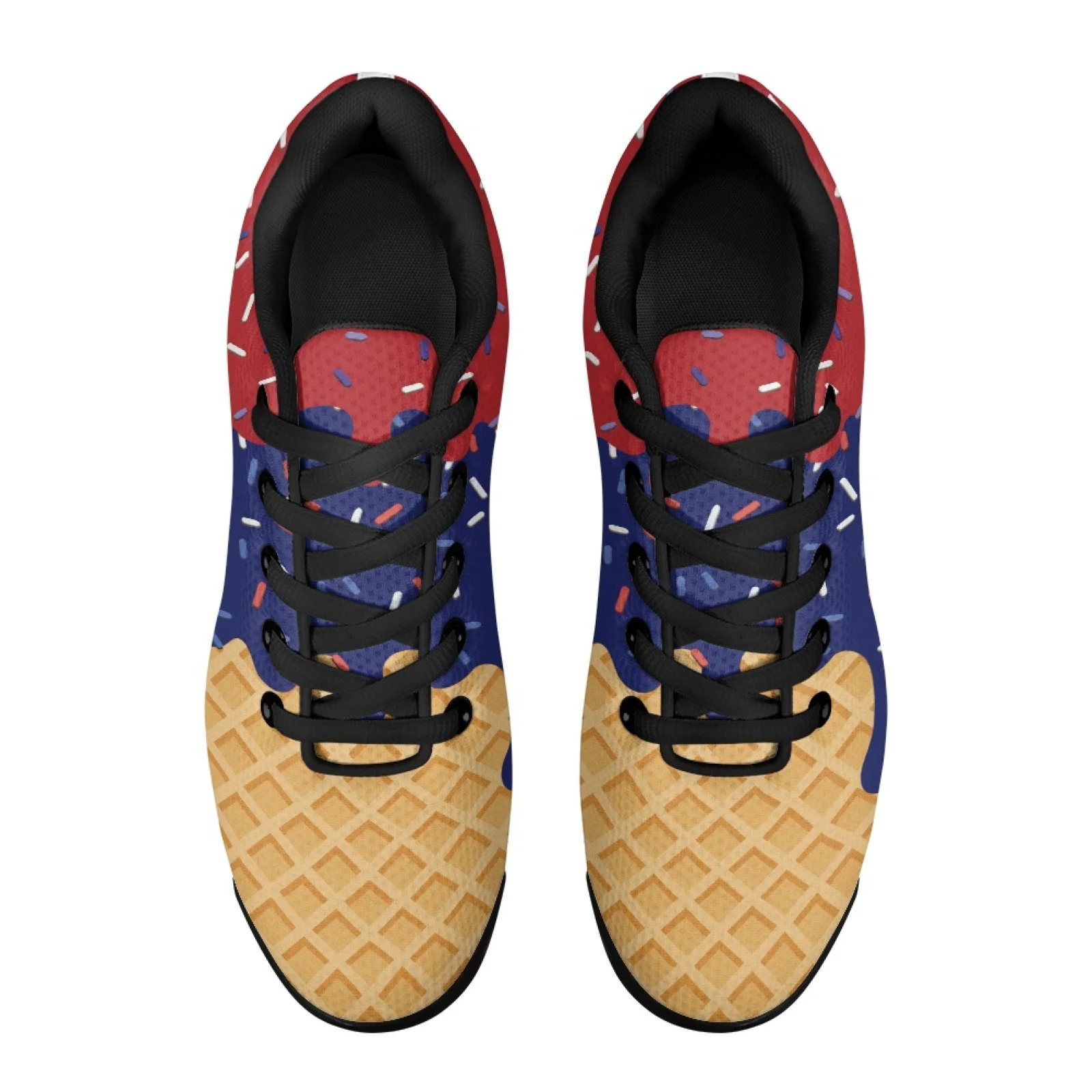 PENSTROLL Air Cushion Running Tennis Shoes Easy Gym Shoes for Athletic Mens Ice Cream Print