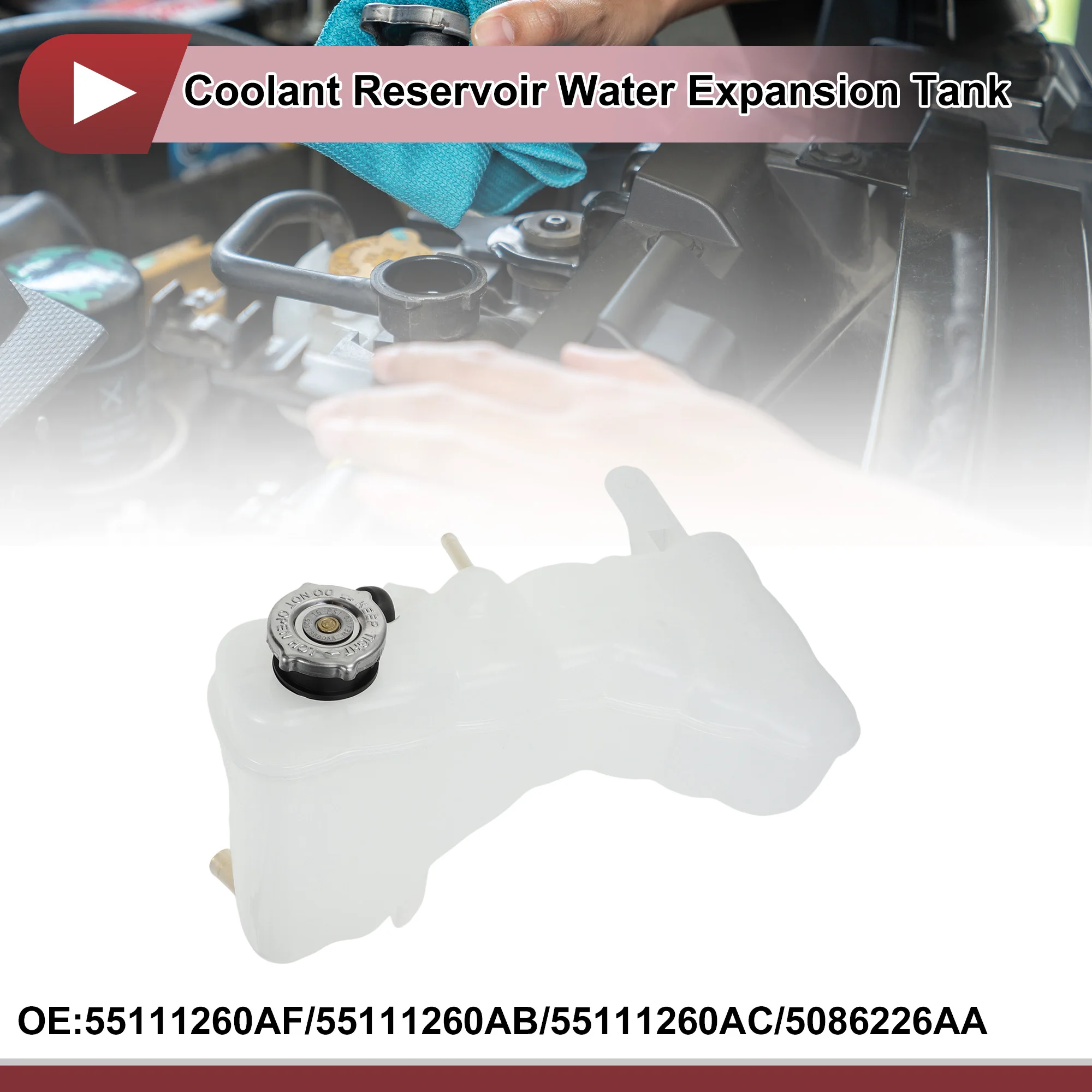 

UXCELL Engine Coolant Reservoir Water Expansion Tank for Dodge Challenger Charger for Chrysler Coolant Bottle No.55111260AF