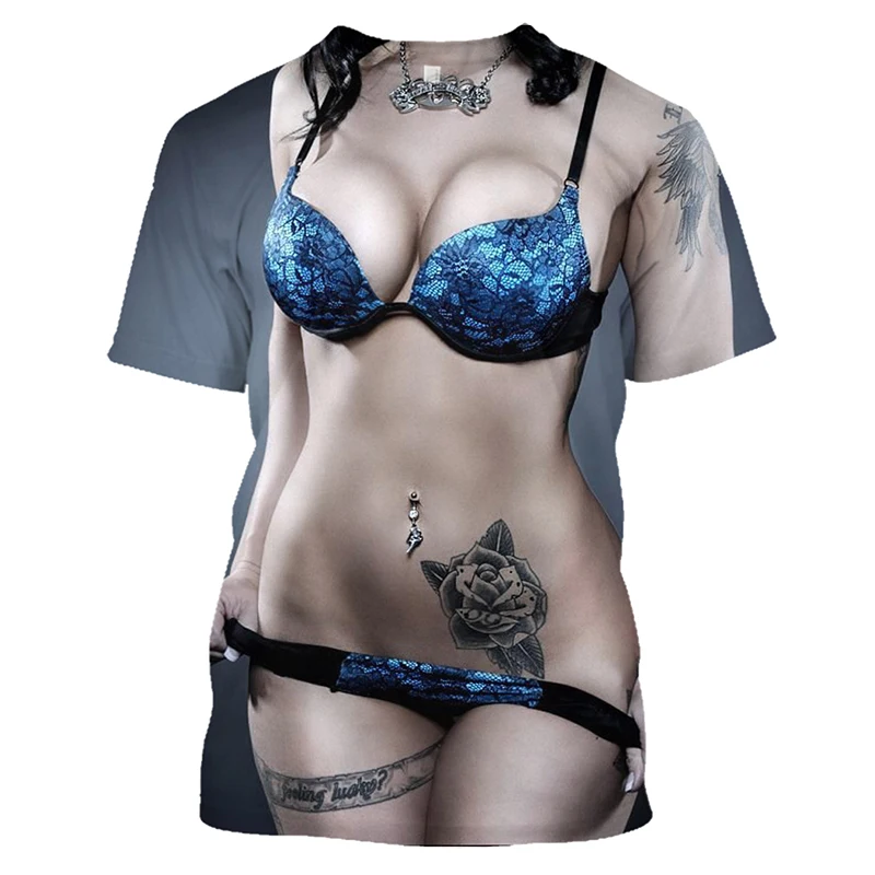 Sexy Hentai Bikini Girl Graphic T Shirt 3D Print Men Casual Hip Hop Streetwear Short Sleeve Harajuku Fashion Women Cool Tops Tee