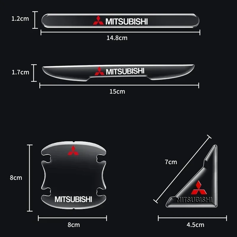 4pcs Car Goods Door Edge Door Handle Door Corner Protection Film Sticker For Mitsubishi asx outlander xl 3 lancer pajero 4 l200