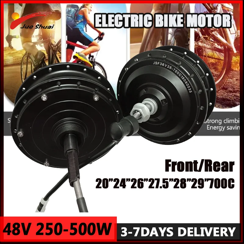 Electric Bike Motor 48V 250W 350W 500W Brushless Gear Hub Motor 100MM 135MM Front Rear Open Size E Bike Motor 20