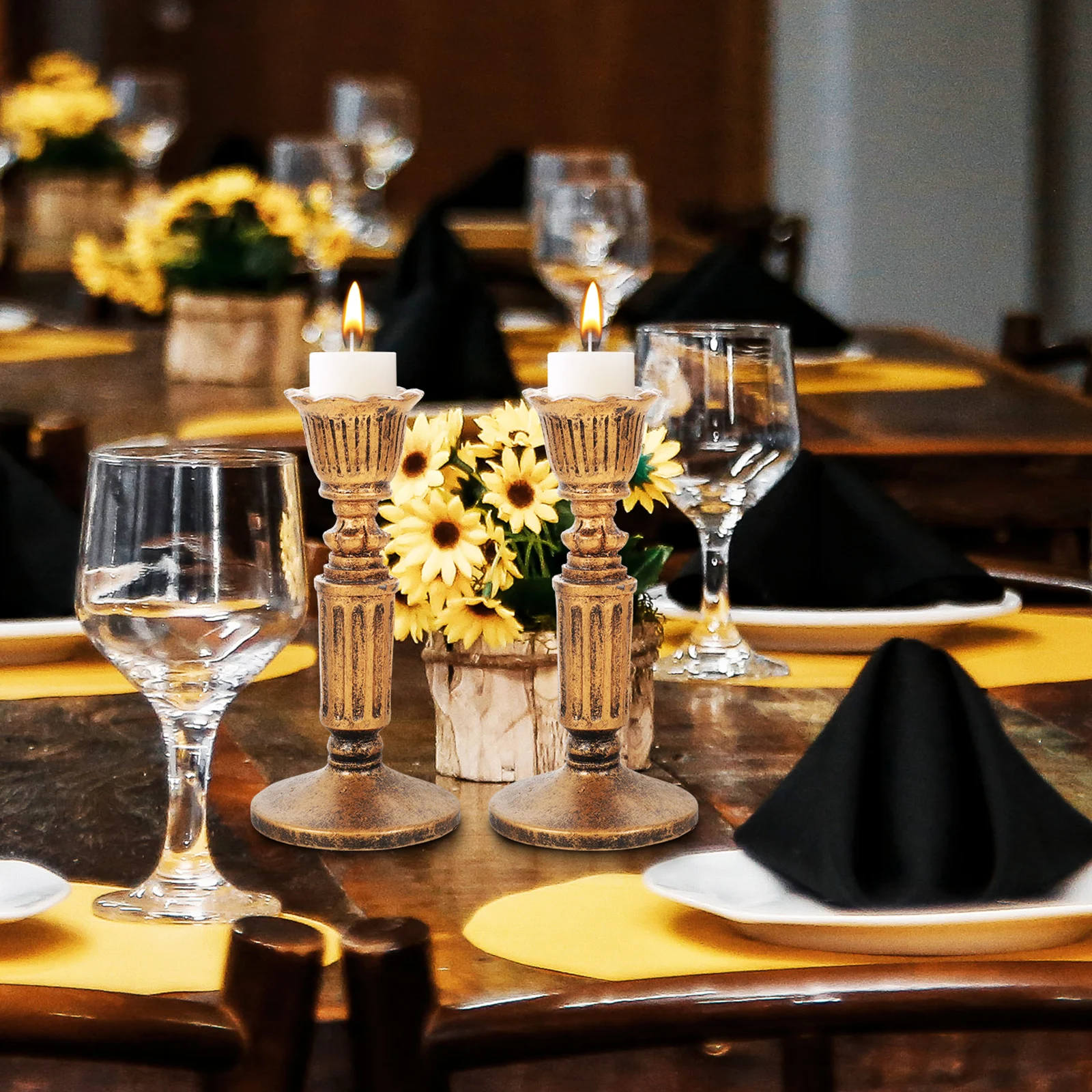 

Candlestick Resin Holder Elegant Design Shabbat Candles Home Decorations Good Gift Buddhist Lovers Holders