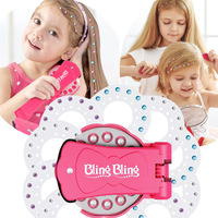 DIY Diamond Makeup Set Flashing Girl Hair Tool Beauty Fashion Pretend Play Toy Sticker Headwear Hair Gift for Girl Kids