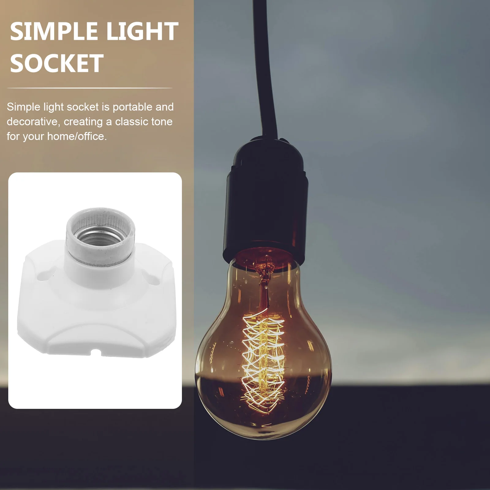 

10Pcs Flame Retardant Light Bulb Holder Socket Durable Lamp Base for Pendant Light Fixture Replacement Parts Lamp Socket