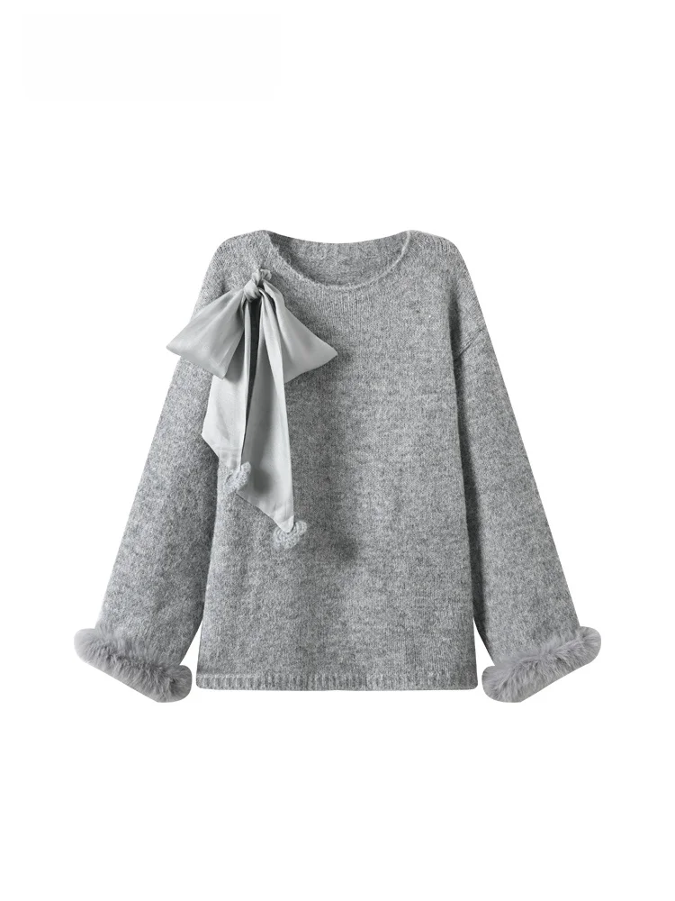 

CaraCLUB plus Size round Ne Long Sve Knitwear Women's Autumn Winter New Sle Lazy Sle Sweater Sweet Sle Loose Fit