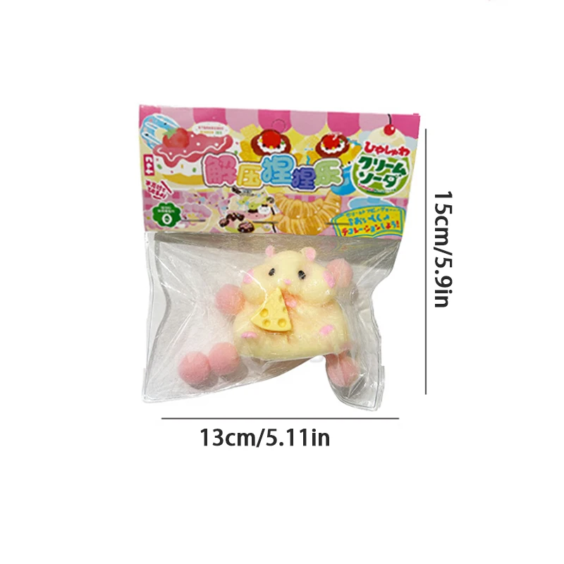 Juguetes de peluche flocados de hámster suave graso lechoso Kawaii, juguetes de cápsula originales de Japón, juguetes para apretar y aliviar el estrés