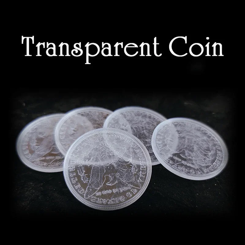 Magic Accessories Transparent Coin Morgan Dollar/ Half Dollar Version Close Up Magic Tricks Illusions Gimmick Coin&Shell Funny