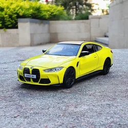 1:32 BMW M4 Alloy Racing Car Model Diecasts Metal Sports Car Model Collection Sound and Light High Simulation Childrens Toy Gift