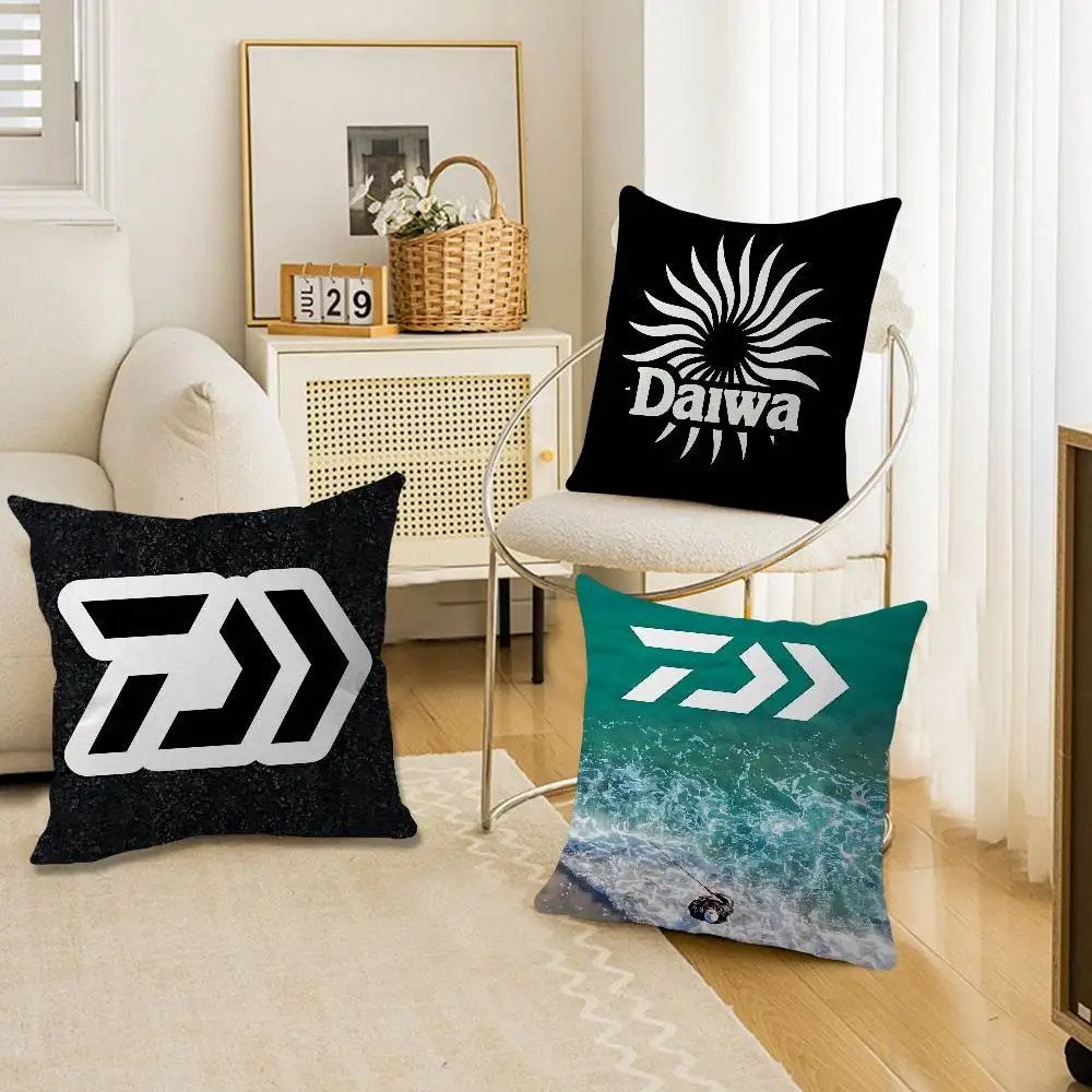 D-DaiwaS Fishing Logo Maple Design Cushion Cover Happy Autumn Harvest decor Holiday Decorati Pillow Cover