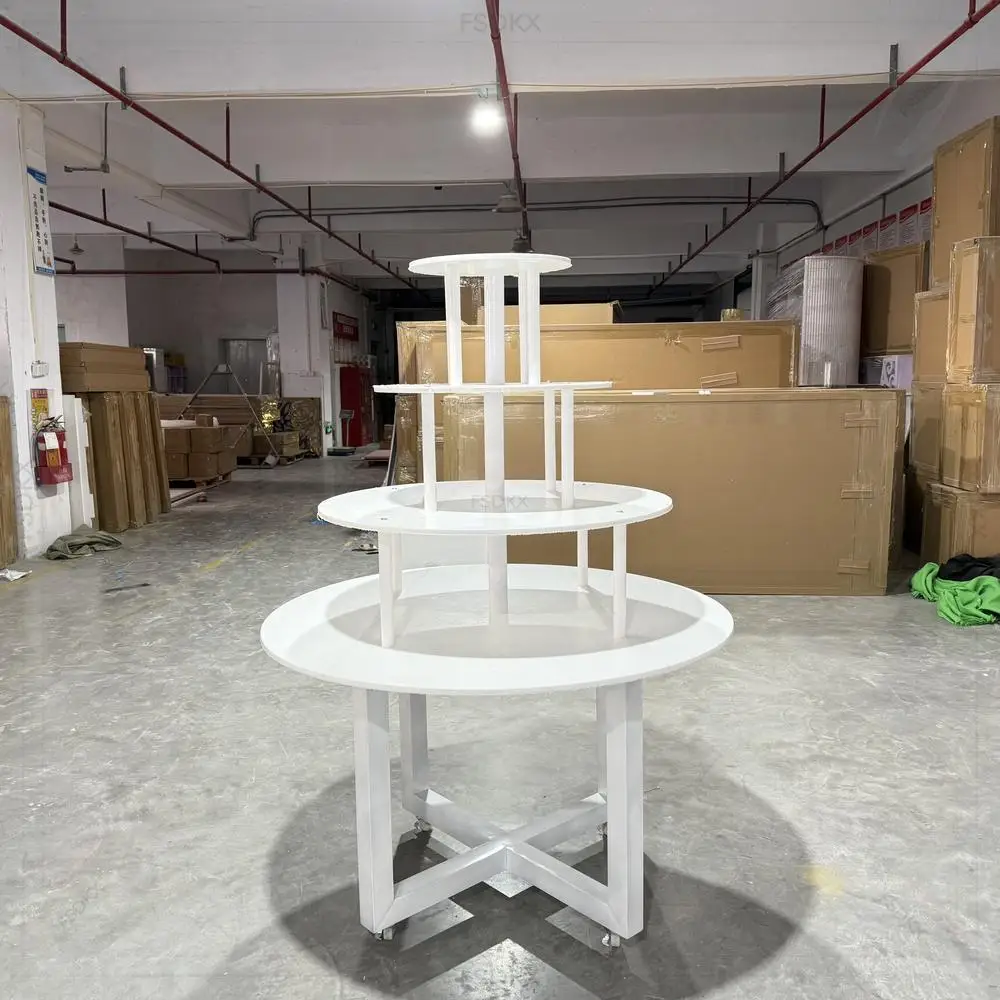 Custom Wedding 3-Tiers Champagne Rack White PVC Wall Holder Stand