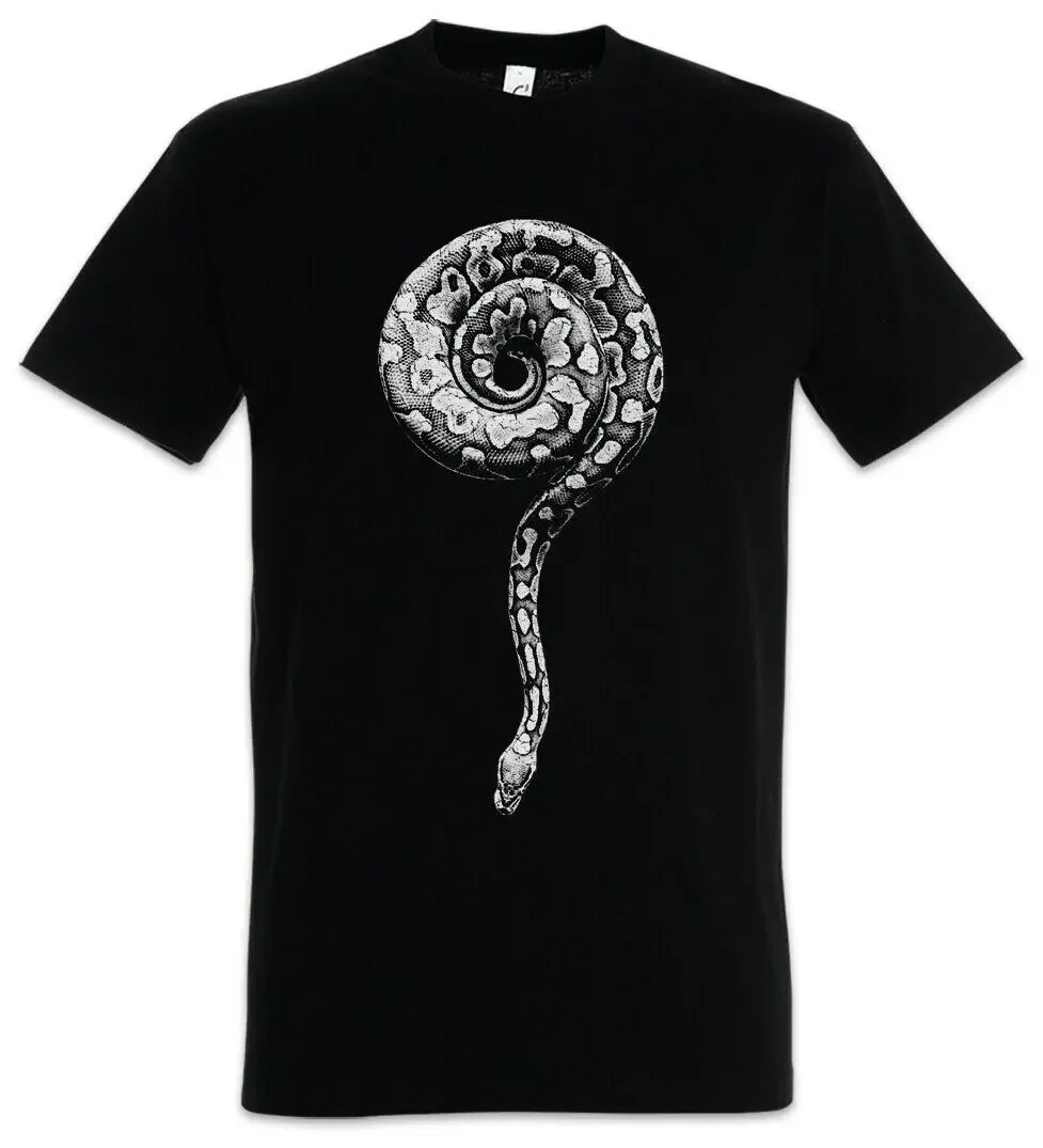 Funny Python Symbol Snake Questionmark Logo T-Shirt. Summer Cotton O-Neck Short Sleeve Mens T Shirt New S-3XL