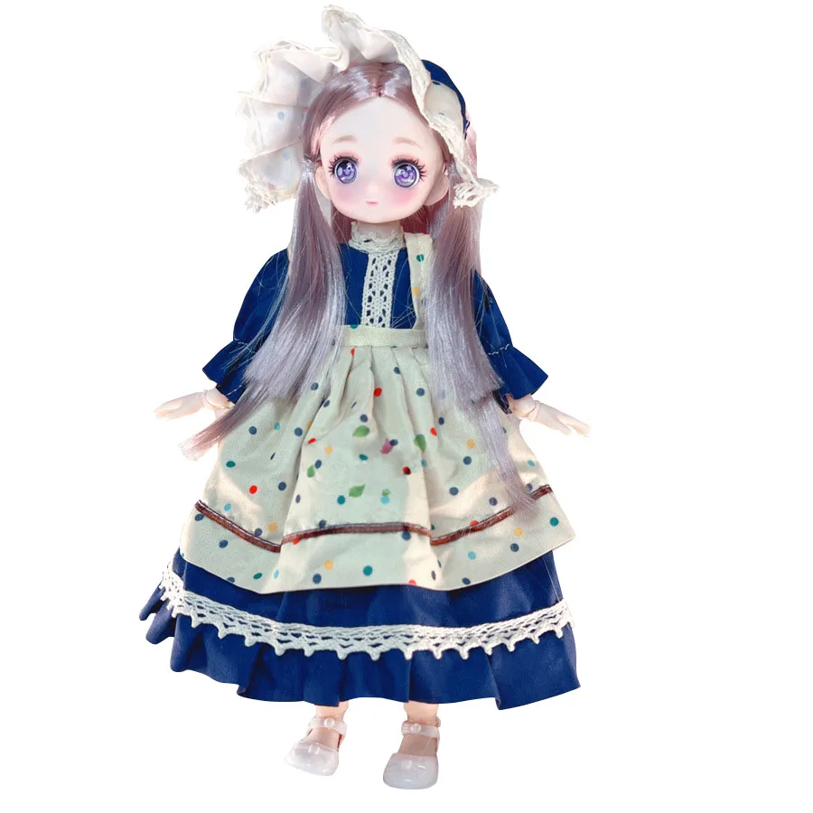 Attractive  Anime Eyes 1/6 Bjd Byte Dolls for Kids Girls DIY Ball-jointed Comic Face Doll 30cm with Dresses Clothes Dress Up