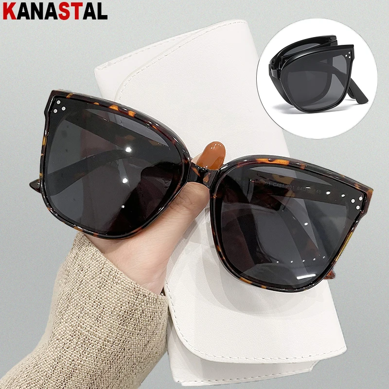 New Fold Women Polarized Sunglasses Ultralight Night Vision Sun Glasses TR90 Eyeglasses Frame Beach Travel Outdoors Bike Eyewear