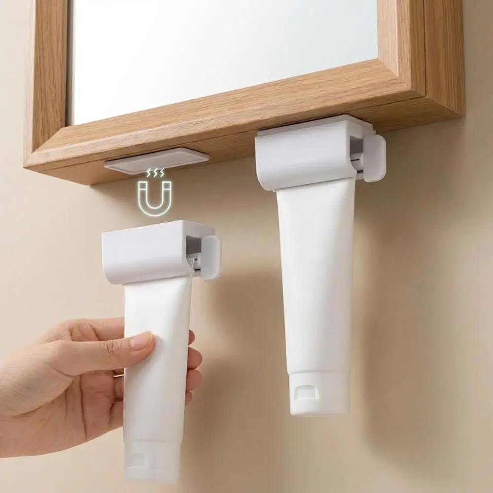 Manual Rotating Toothpaste Squeezer Efficient Usage Wall-mounted Toothpaste Tube Rollers No Waste Magnetic Adsorption