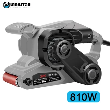 810W 220V Belt sander Grinder Portable Small Desktop Woodworking Polisher Metal Rust Removal and Polishing Plane Sander