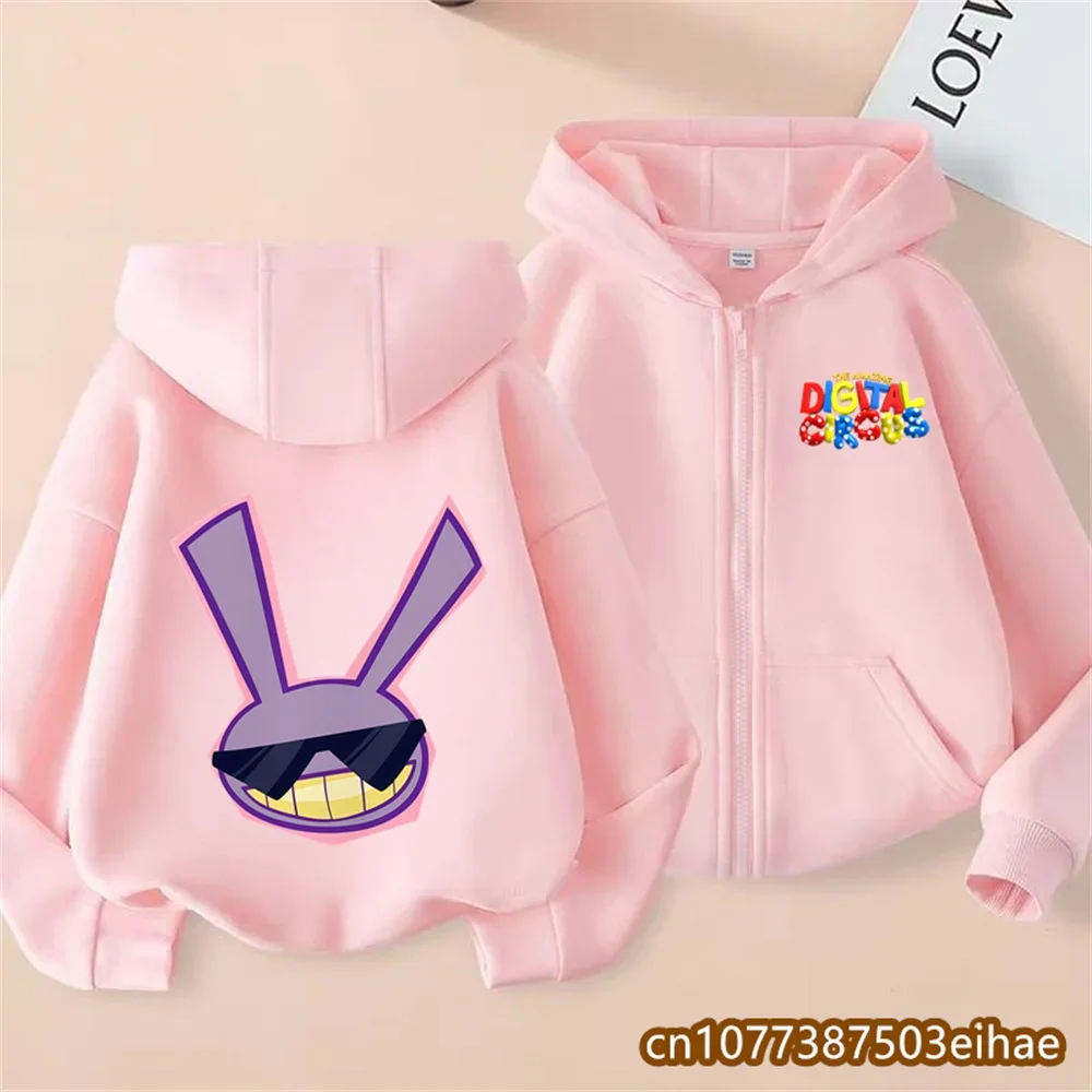 Y2K Kids Magical Number Circus Hooded Pullover Jacket Cartoon Print Spring Autumn Oversize Long Sleeve Boys Girls Outer Gift