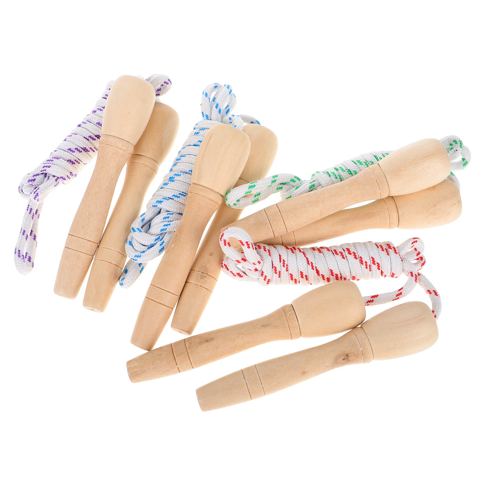 

4pcs Jump Rope for Students Kids Adjustable Length Cotton Ropes Fitness Toys Sports Portable Durable Handle Home School