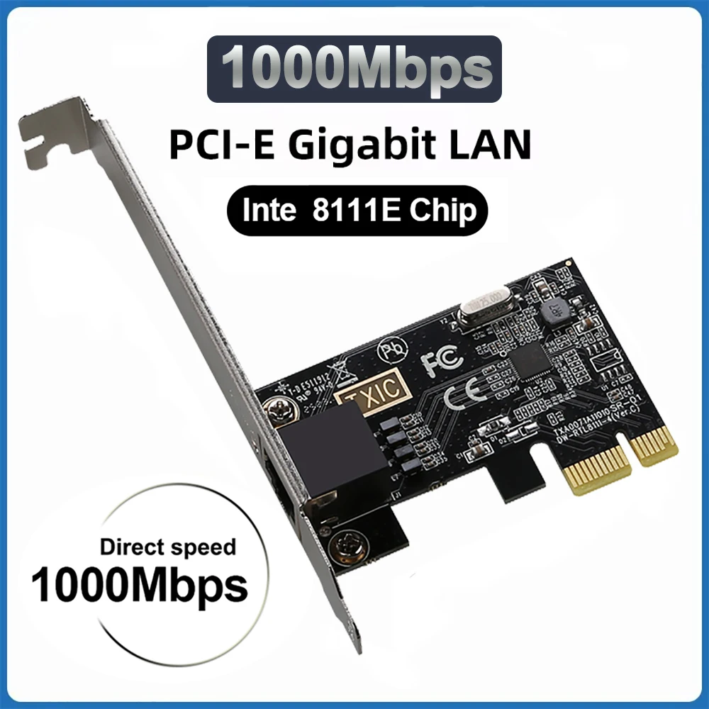 Tarjeta de red PCI-E a RJ45 de 1000Mbps, Chip Inte 8111E, tarjeta de red PCI Express Gigabit Ethernet, adaptador PCI Express para Win 7 8 10