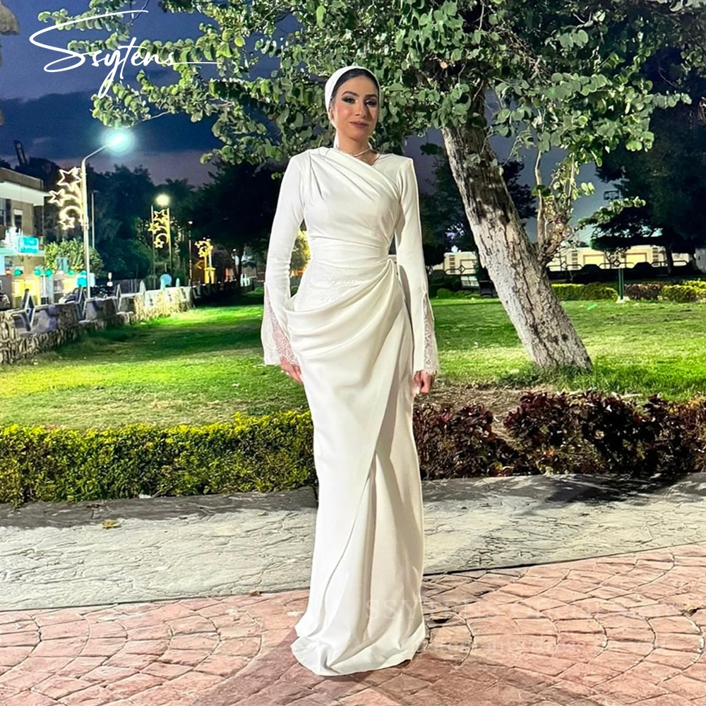 

SSYTENS Customized Dubai Wedding Dresses Long Sleeves Country Wedding Bride Gowns Customized Mermaid Vestido De Novia for Women