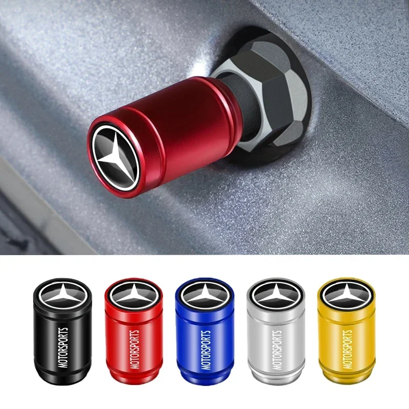 4Pcs Wheel Tire Valve Air Stem Cap Duust Covers Car Styling For Mercedes Benz W206 Class C200L W204 W203 W220 W213 W212 W201