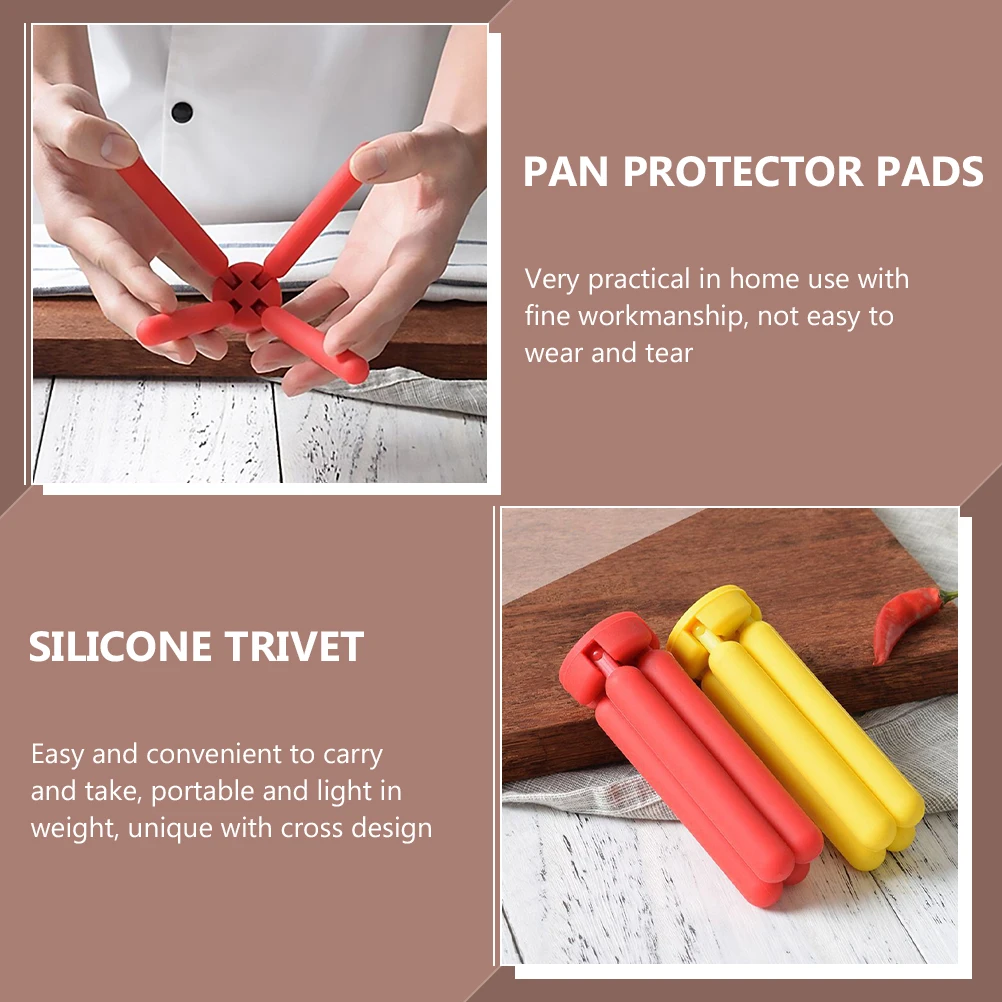 

Silicone Trivet Mat Non Slip Cross Design Hot Pan Holder Kitchen Gadgets Practical Home Use Fine Workmanship