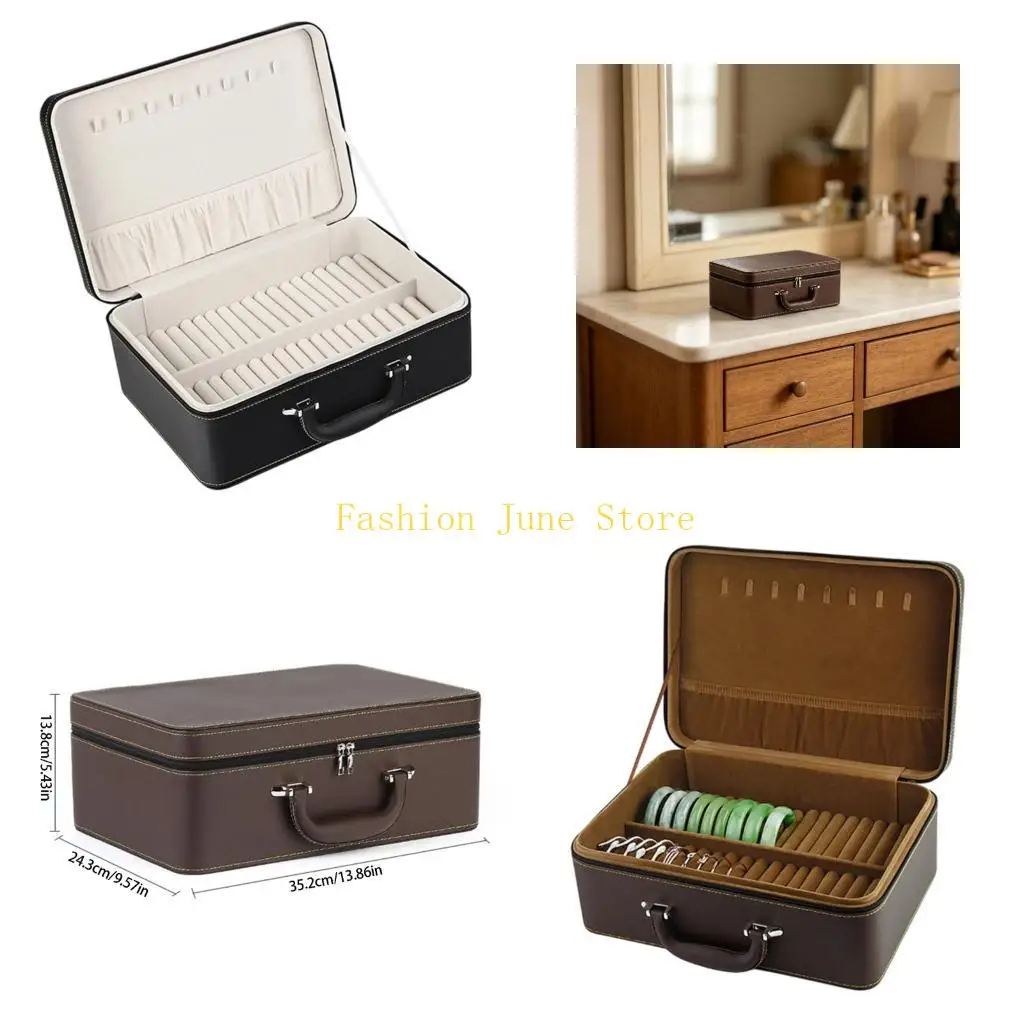 36 Slot Leather Bracelet Storage Box With Sturdy PU Materials For Jewelry Protective And Display