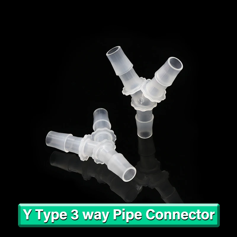 

10pcs Water Connector 2.4mm ~15.8mm Translucent Tapered Head PP Y Type 3-way Splitter Pipe Tube Hose Joint Adapter Food Grade