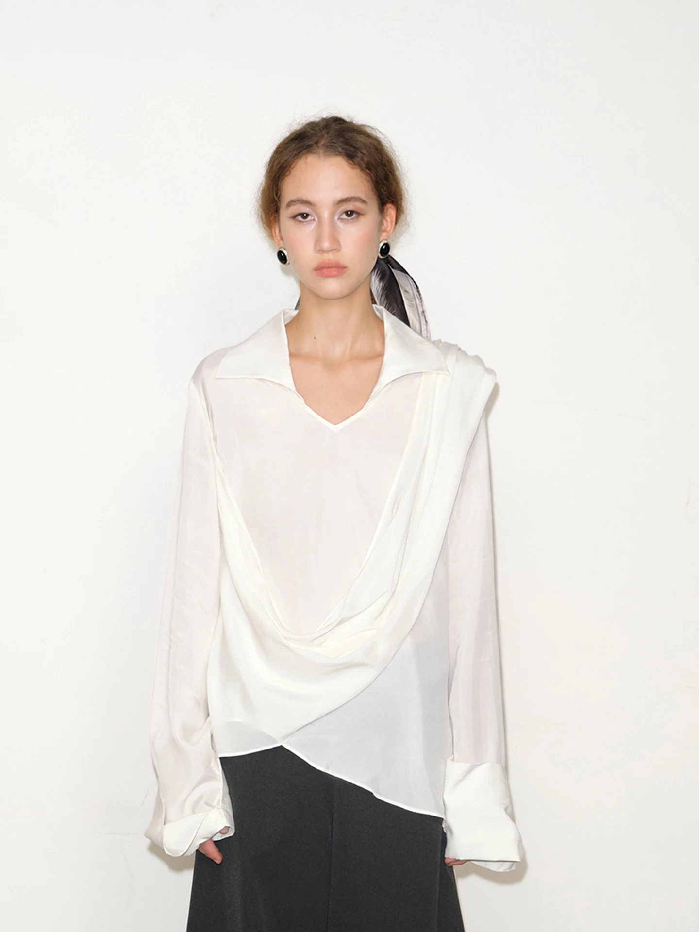 

Свободная блузка Cleanfit из медно-аммиачного волокна с длинным рукавом, женская, осенняя коллекция, охлаждающая, дышащая, тонкая модель