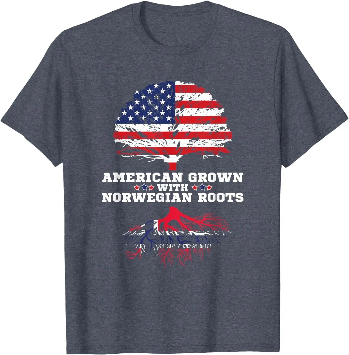 Norwegian American American Grown With Norway Roots T-Shirt
