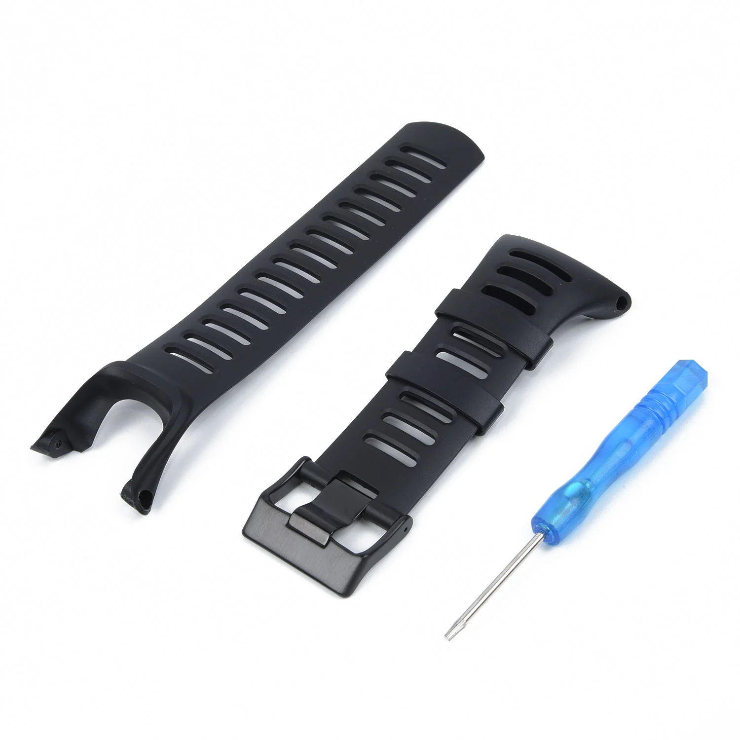 Rubber Watch Strap Stainless steel clasp Screwdriver For SUUNTO Ambit2 S Ambit2 Red and Ambit3 Black Band 230mm