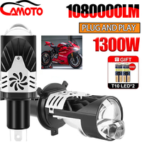 New LED H4 Automobile Motorcycle Headlight Mini Projector Dual Lens Lntegrated Bifocal Lens Car Headlights Bulbs Focused Lights