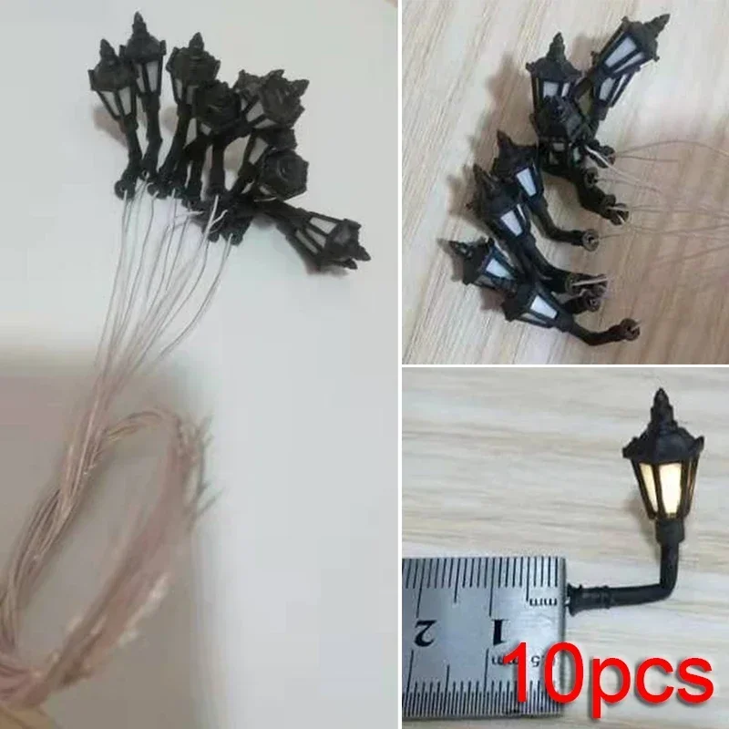 10 Stücke HO Maßstab HO Maßstab 1:100 Modell Eisenbahn 3 V LED Straßenlaterne Wandleuchte Eisenbahn Für Home Ornament Laternenpfahl Wandleuchten