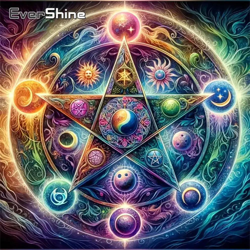 Evershine Full Square Round Diamond Embroidery Planet DIY Mosaic Suitable For Beginners Painting Abstract Landscape Unique Gift