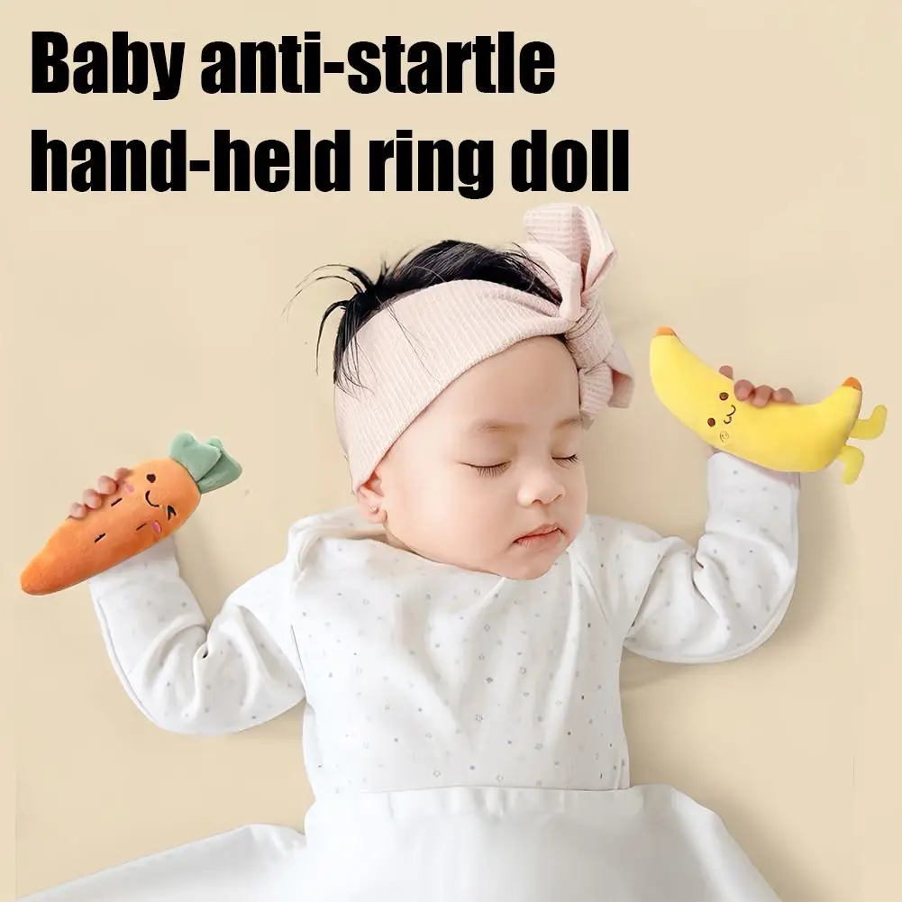 Baby Anti-Startle Hand Grip Toddler Toy Cute Stuffed Carrots Sleep Soothing Doll For Kids Comfort Cuddle Sleeping Aid